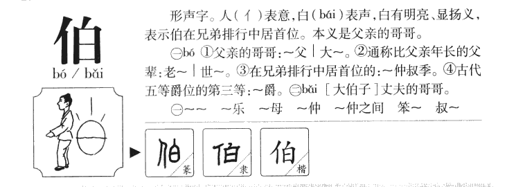 伯字五行属什么-伯字起名的寓意-伯字意思