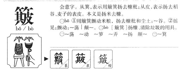 簸字五行属什么-簸字起名的寓意-簸字意思