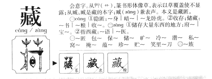 藏字五行属什么-藏字起名的寓意-藏字意思