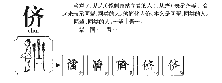 侪字五行属什么-侪字起名的寓意-侪字意思