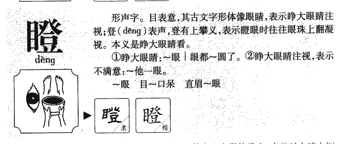 瞪字五行属什么-瞪字起名的寓意-瞪字意思