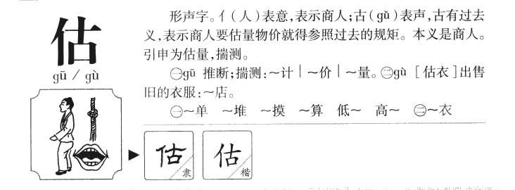 估字五行属什么-估字起名的寓意-估字意思