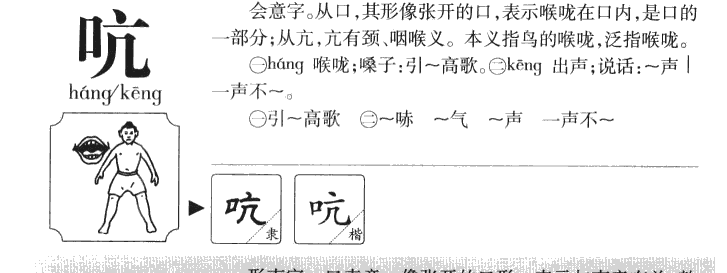 吭字五行属什么-吭字起名的寓意-吭字意思