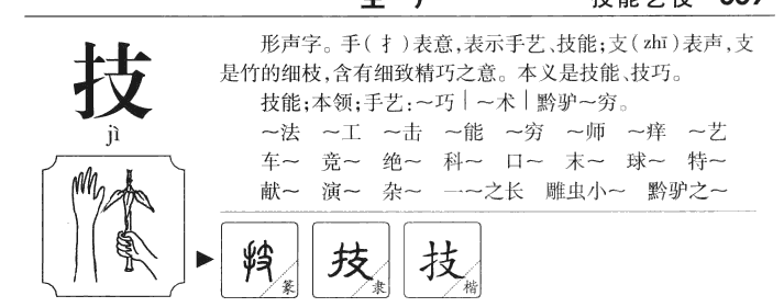 技字五行属什么-技字起名的寓意-技字意思