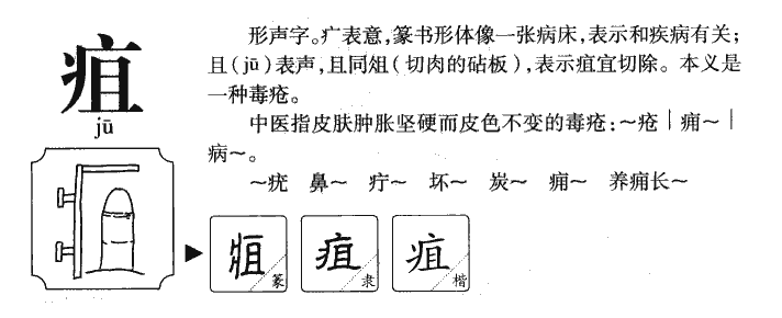 疽字五行属什么-疽字起名的寓意-疽字意思