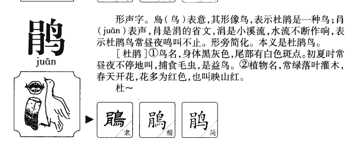 鹃字五行属什么-鹃字起名的寓意-鹃字意思