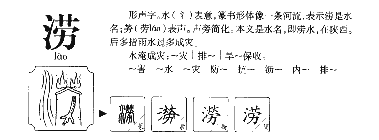 涝字五行属什么-涝字起名的寓意-涝字意思