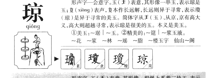 琼字五行属什么-琼字起名的寓意-琼字意思