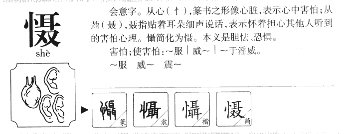 慑字五行属什么-慑字起名的寓意-慑字意思