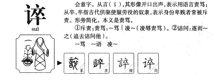 谇字五行属什么-谇字起名的寓意-谇字意思