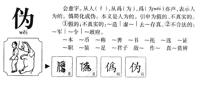 伪字五行属什么-伪字起名的寓意-伪字意思