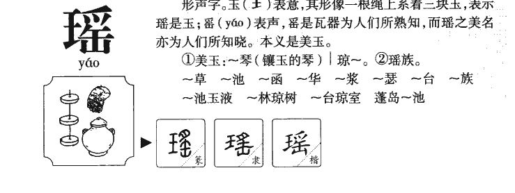 瑶字五行属什么-瑶字起名的寓意-瑶字意思