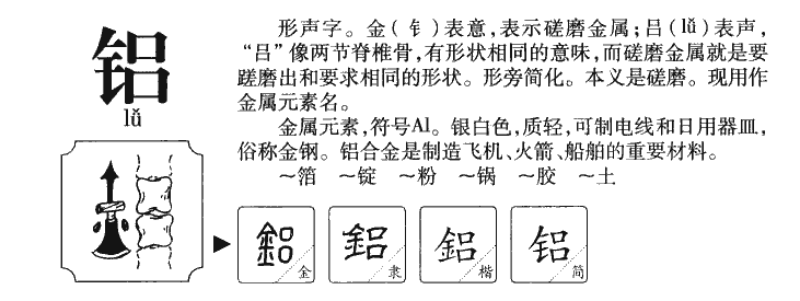 铝字五行属什么-铝字起名的寓意-铝字意思